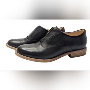 Clarks Artisan Edenvale Opal Leather Black Slip On Loafers Oxford Women’s Sz 8